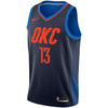 Image of Paul George Oklahoma City Thunder Swingman Jersey - Statement Edition – Navy