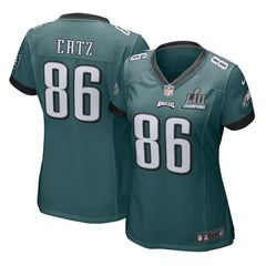 Women's Zach Ertz Midnight Green Philadelphia Eagles Super Bowl LII Champions Patch Game Jersey 2019