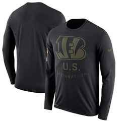 Cincinnati Bengals Men's Long Sleeve Black Salute to Service Sideline Legend Performance 2018/2019