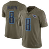 Image of Marcus Mariota Tennessee Titans Salute To Service Limited Jersey - Olive 2018/2019