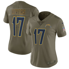 Philip Rivers Los Angeles Chargers Women's Salute to Service Limited Jersey - Olive