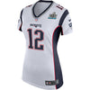 Image of Tom Brady New England Patriots Women's White Super Bowl LII Bound Game Jersey 2019