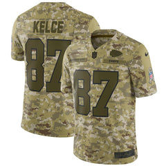 Travis Kelce Kansas City Chiefs Salute to Service Limited Jersey  Camo