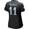 Image of Women's Carson Wentz Black Philadelphia Eagles Super Bowl LII Bound Patch Game Event Jersey 2019