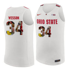 Ohio State Wesson #34 White Jersey