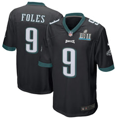 Men's Nick Foles Black Philadelphia Eagles Super Bowl LII Game Jersey 2019