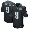 Image of Men's Nick Foles Black Philadelphia Eagles Super Bowl LII Game Jersey 2019