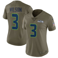 Russell Wilson Seattle Seahawks Women's Salute to Service Limited Jersey - Olive 2018/2019