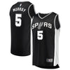 Image of Dejounte Murray San Antonio Spurs Branded Fast Break Road Player Jersey Black - Icon Edition