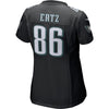 Image of Women's Zach Ertz Black Philadelphia Eagles Super Bowl LII Bound Patch Game Event Jersey 2019