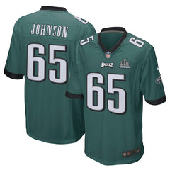 Men's Lane Johnson Midnight Green Philadelphia Eagles Super Bowl LII Champions Patch Game Jersey 2019