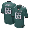 Image of Men's Lane Johnson Midnight Green Philadelphia Eagles Super Bowl LII Champions Patch Game Jersey 2019