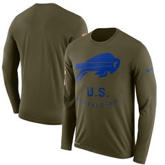 Buffalo Bills Men's Long Sleeve Olive Salute to Service Sideline Legend Performance 2018/2019
