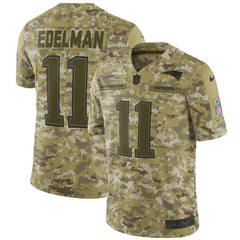 New England Patriots Julian Edelman Camo Jersey 2018 - 2019