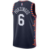 Image of Kristaps Porzingis New York Knicks Navy Swingman City Edition Jersey 2018 - 2019