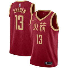 James Harden Houston Rockets Red Swingman City Edition Jersey 2018 - 2019