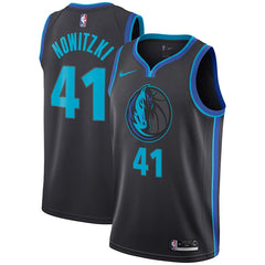 Dirk Nowitzki Dallas Mavericks Anthracite Swingman City Edition Jersey 2018 - 2019