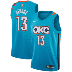 Paul George Oklahoma City Thunder Turquoise Swingman City Edition Jersey 2018 - 2019