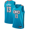 Image of Paul George Oklahoma City Thunder Turquoise Swingman City Edition Jersey 2018 - 2019