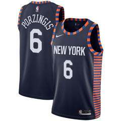 Kristaps Porzingis New York Knicks Navy Swingman City Edition Jersey 2018 - 2019