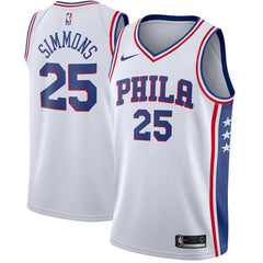 Ben Simmons Philadelphia 76ers White Swingman Jersey 2018 - 2019