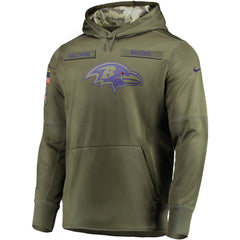 Men's Baltimore Ravens Falcons Olive Pullover Hoodie 2018 - 2019