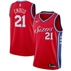 Joel Embiid Philadelphia 76ers Red Swingman Jersey 2018 - 2019