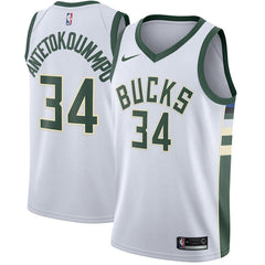 Giannis Antetokounmpo Milwaukee Bucks White Swingman Jersey 2018 - 2019