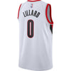 Image of Damian Lillard Portland Trail Blazers White Swingman Jersey 2018 - 2019