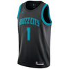 Image of Malik Monk Charlotte Hornets Jordan Black Swingman City Edition Jersey 2018 - 2019