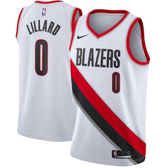 Damian Lillard Portland Trail Blazers White Swingman Jersey 2018 - 2019