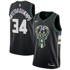 Giannis Antetokounmpo Milwaukee Bucks Black Swingman Jersey 2018 - 2019